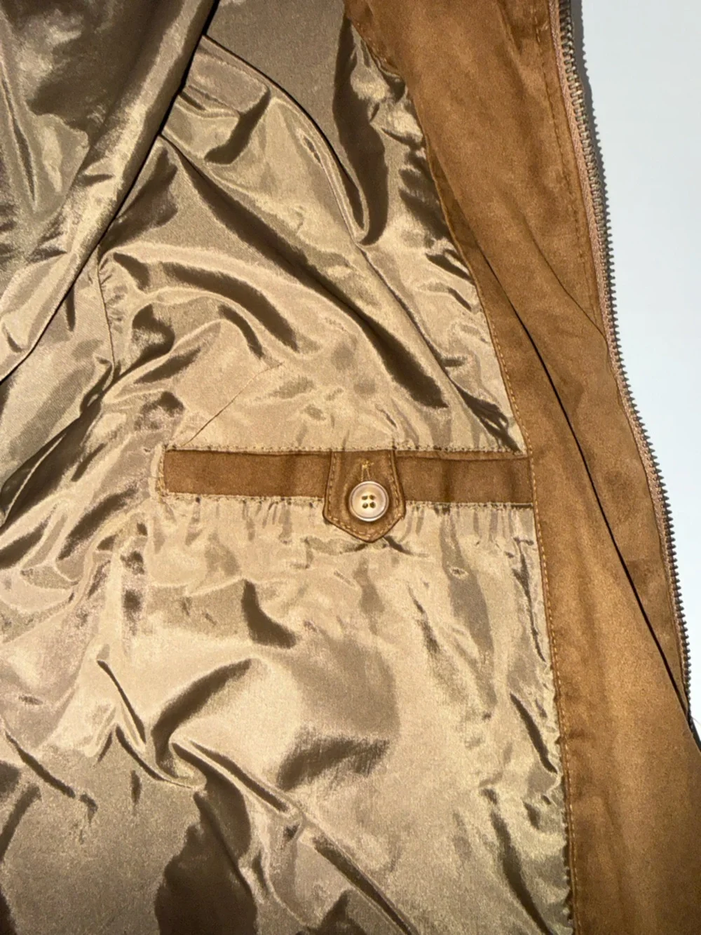 Free Country Men's Tan Suede Zip-Front Shirt Jacket - Picture 7 of 7